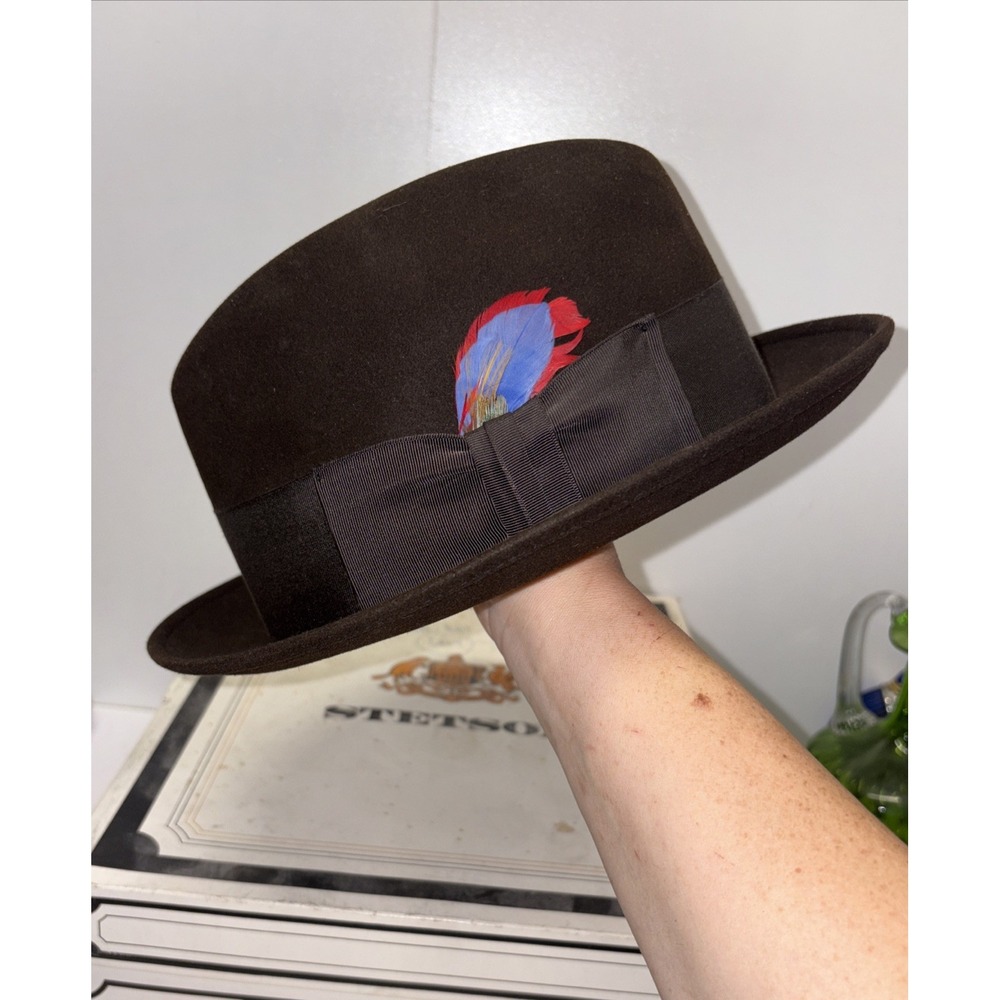 Stetson Fedora Feather 3x Beaver John‎ B. Stetson Company Vintage Hat With Box